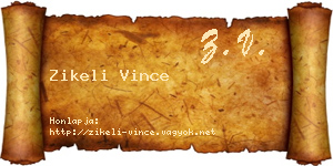 Zikeli Vince névjegykártya